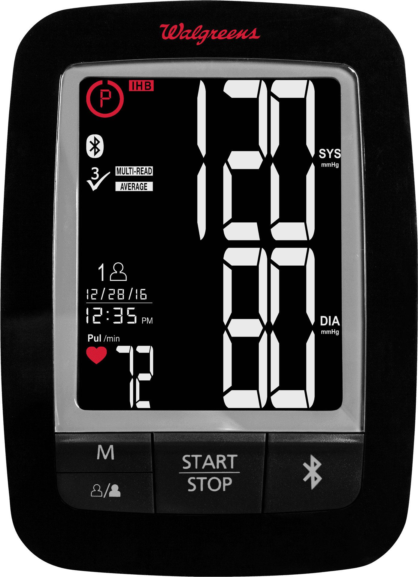 Digital Blood Pressure Monitor Display Walgreens PNG Image