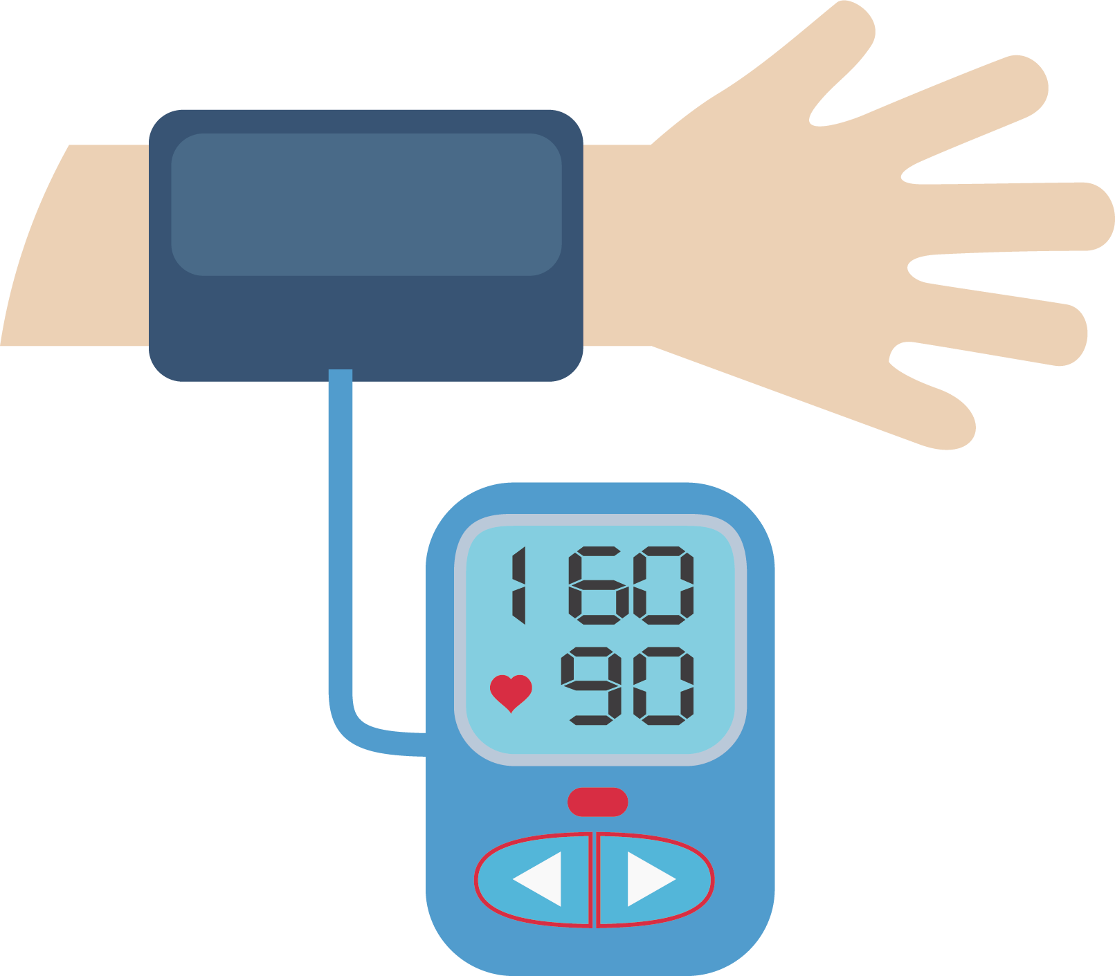 Digital Blood Pressure Monitor Reading PNG Image