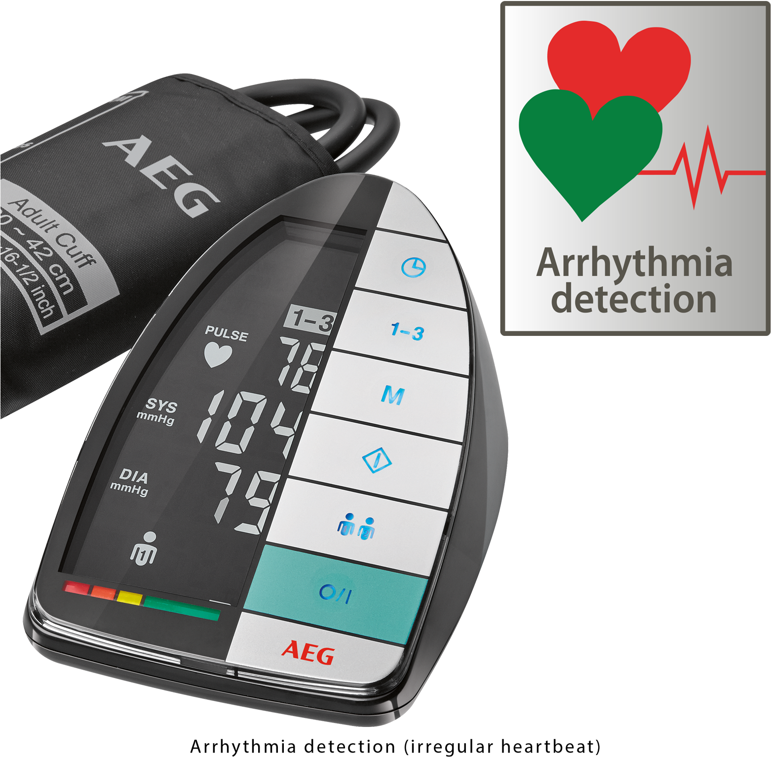 Digital Blood Pressure Monitorwith Arrhythmia Detection PNG Image