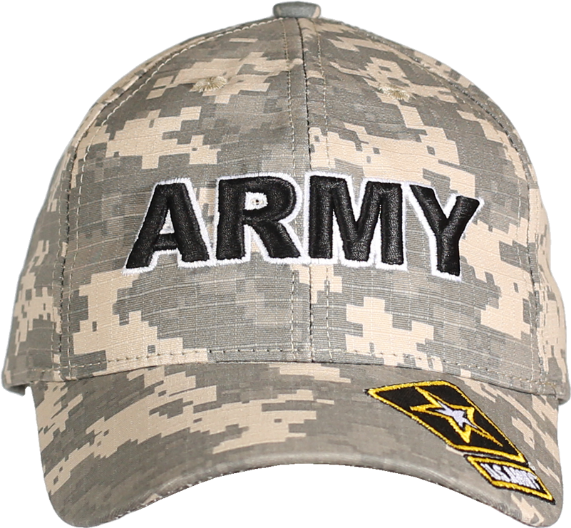 Digital Camo Army Cap PNG Image