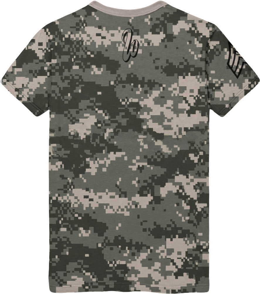 Digital Camo T Shirt Design PNG Image