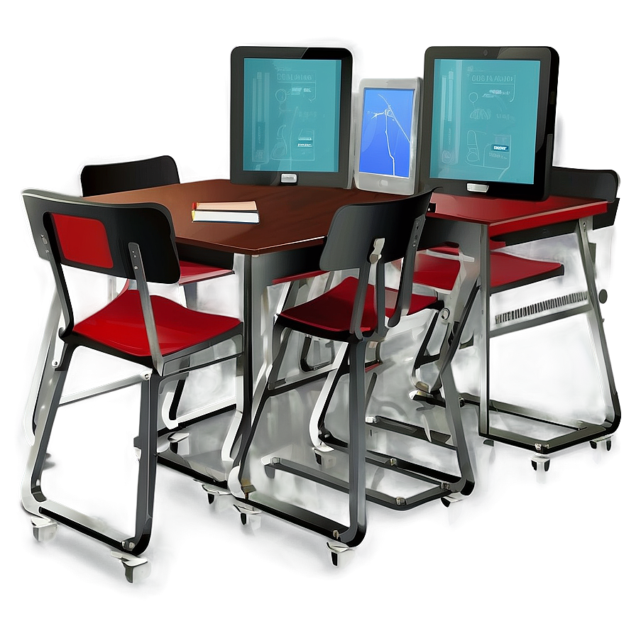 Digital Classroom Illustration Png Hjk73 PNG Image