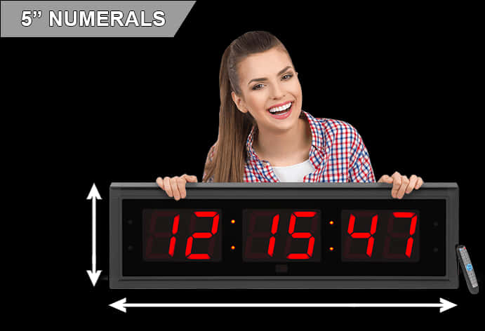 Digital Clock Presentationwith Model PNG Image