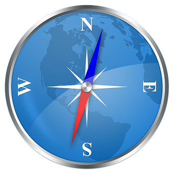 Digital Compass World Map Background PNG Image