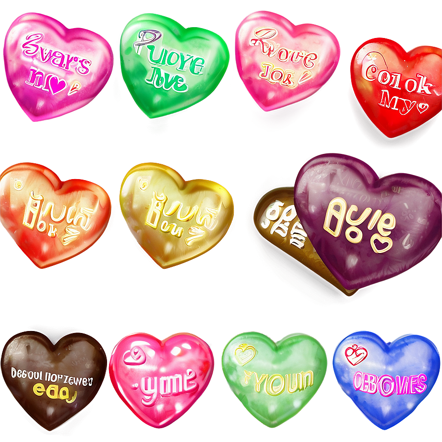 Digital Conversation Hearts Png Qvg62 PNG Image