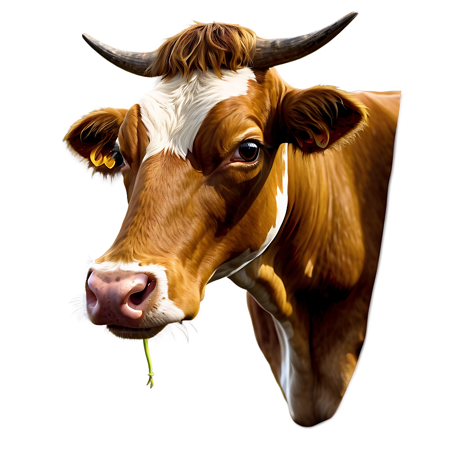 Digital Cow Head Art Png Uty PNG Image