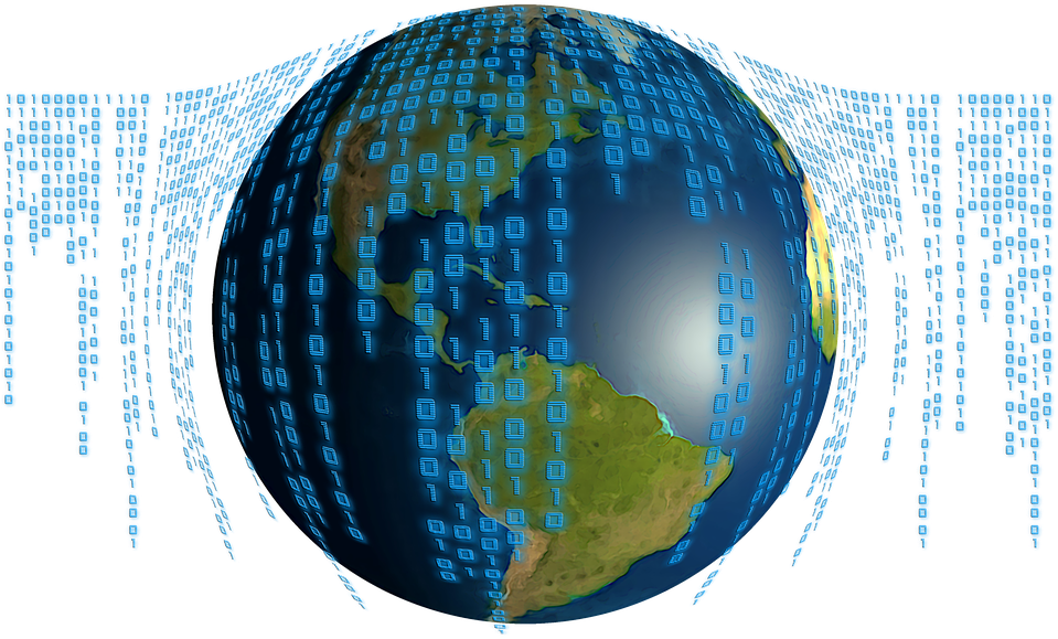 Digital Data Flow Global Network.png PNG Image