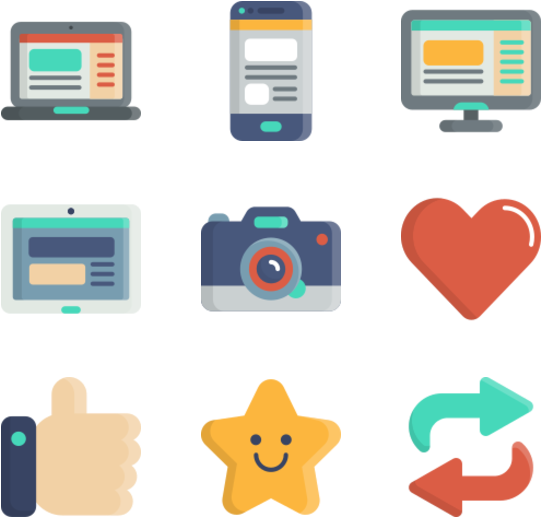 Digital Engagement Icons Set PNG Image