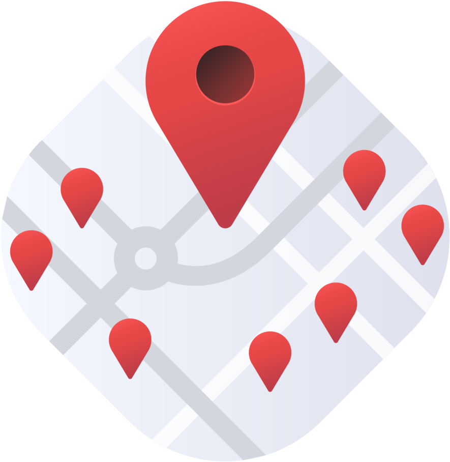 Digital Map Location Pins Graphic PNG Image