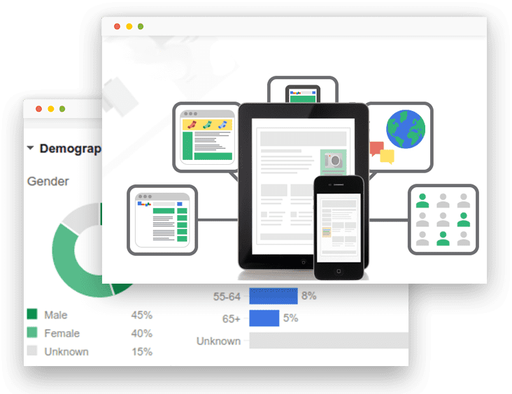 Digital Marketing Dashboard Devicesand Demographics PNG Image