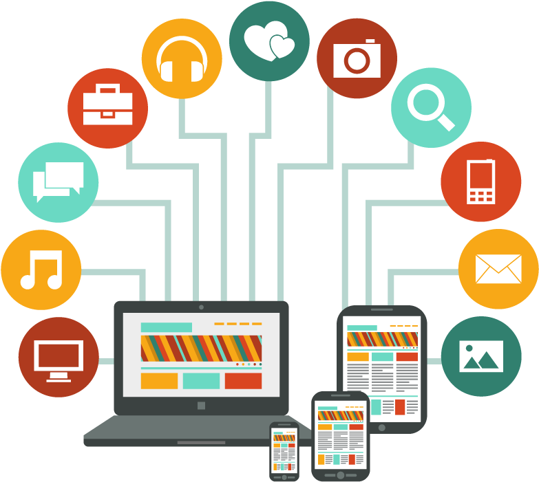 Digital Media Connectivity Graphic PNG Image