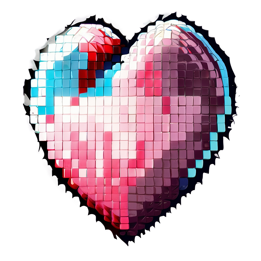 Digital Pixel Heart Png 4 PNG Image