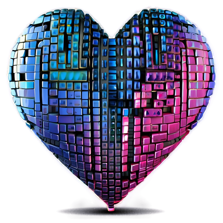 Digital Pixel Heart Png Dhy30 PNG Image