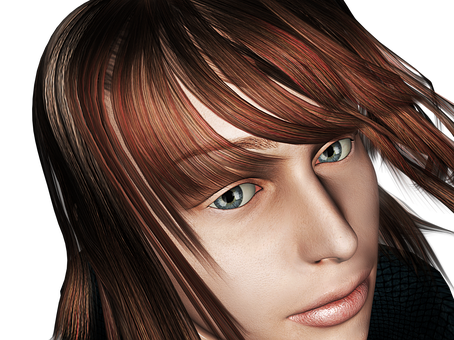 Digital Portraitof Blue Eyed Person PNG Image