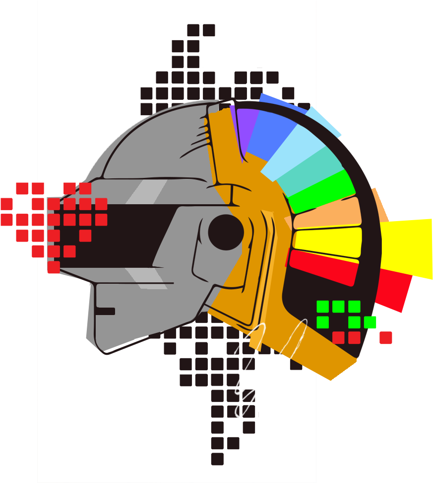 Digital Punk Helmet Art PNG Image