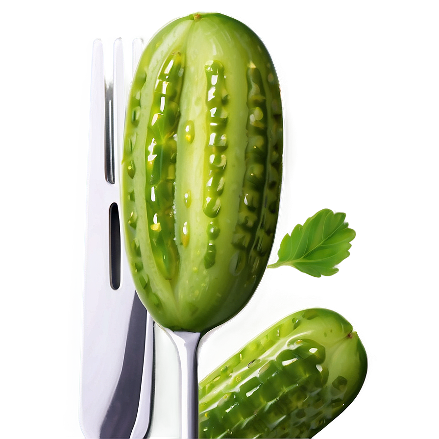 Dill Pickle On Fork Png Qqu PNG Image