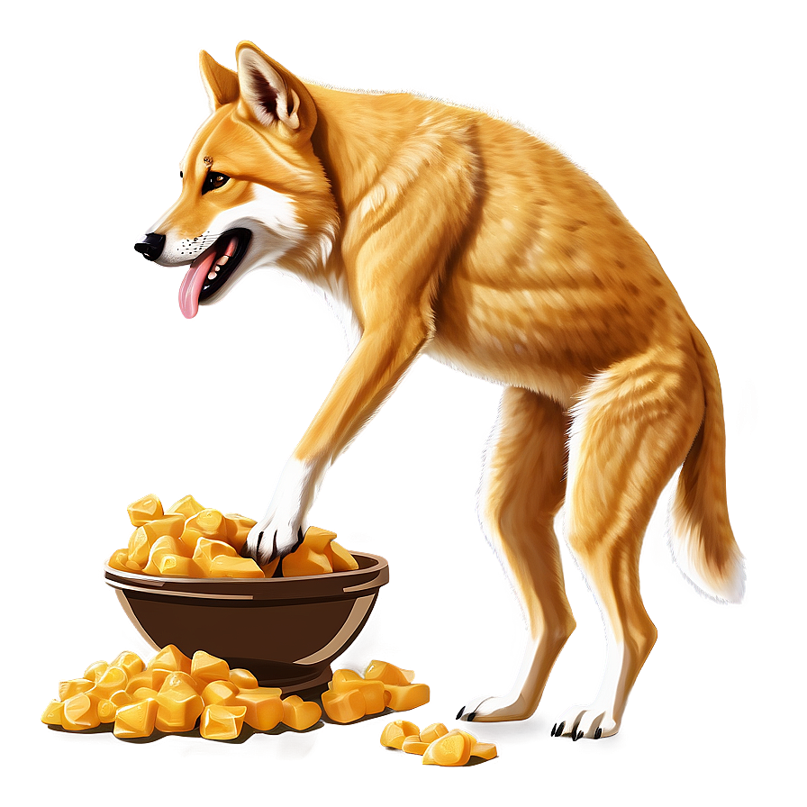 Dingo Eating Illustration Png Dof29 PNG Image