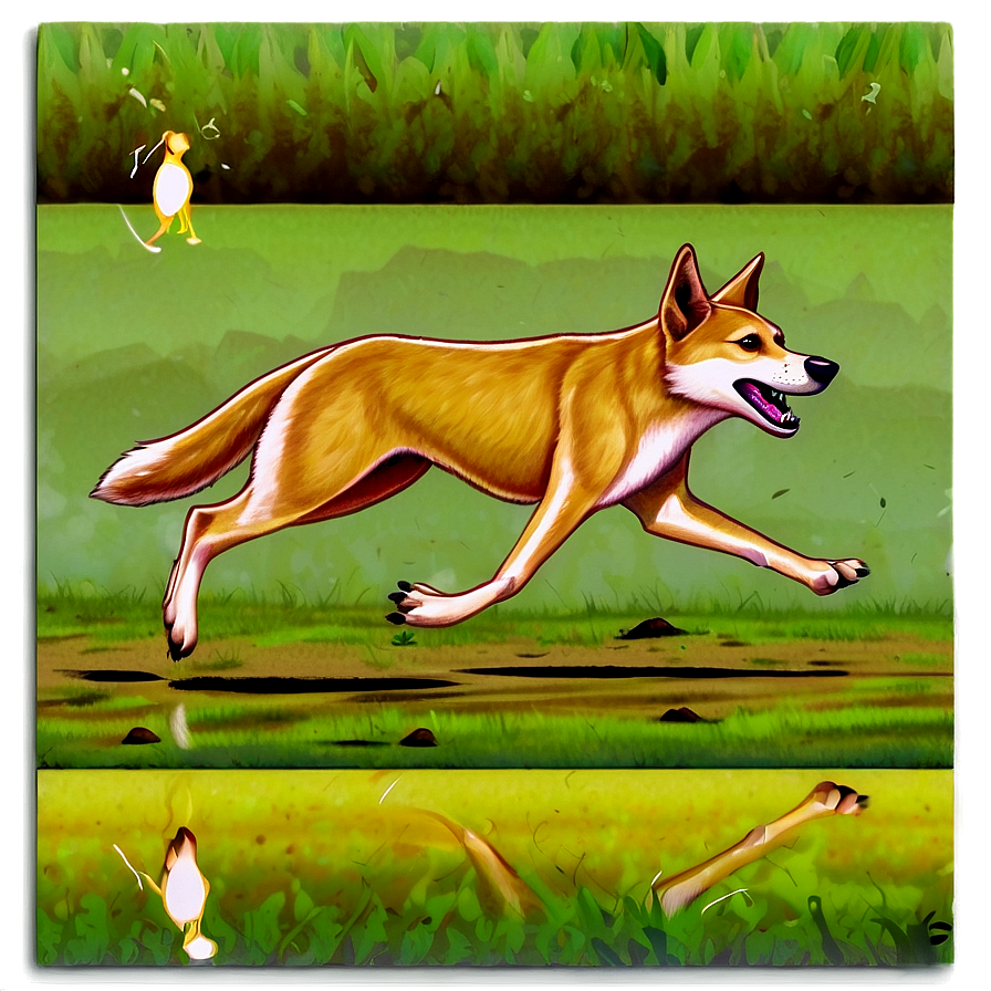 Dingo Running Illustration Png 06202024 PNG Image