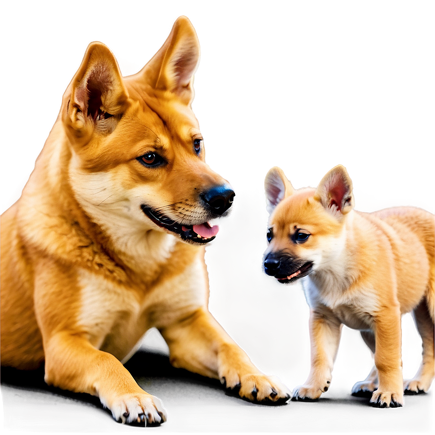 Dingo With Puppies Png Knu68 PNG Image