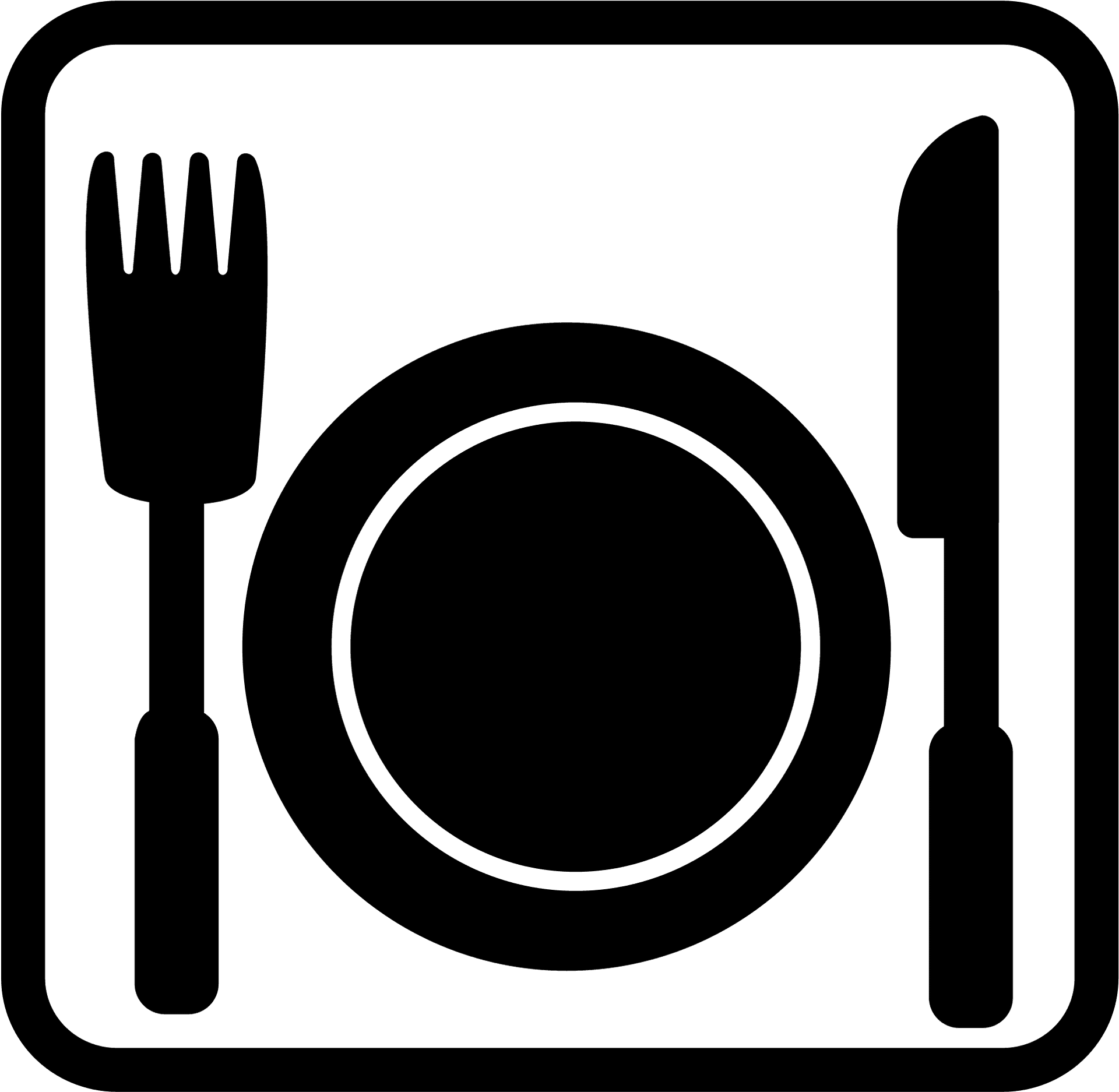 Dining Icon Plate Fork Knife PNG Image