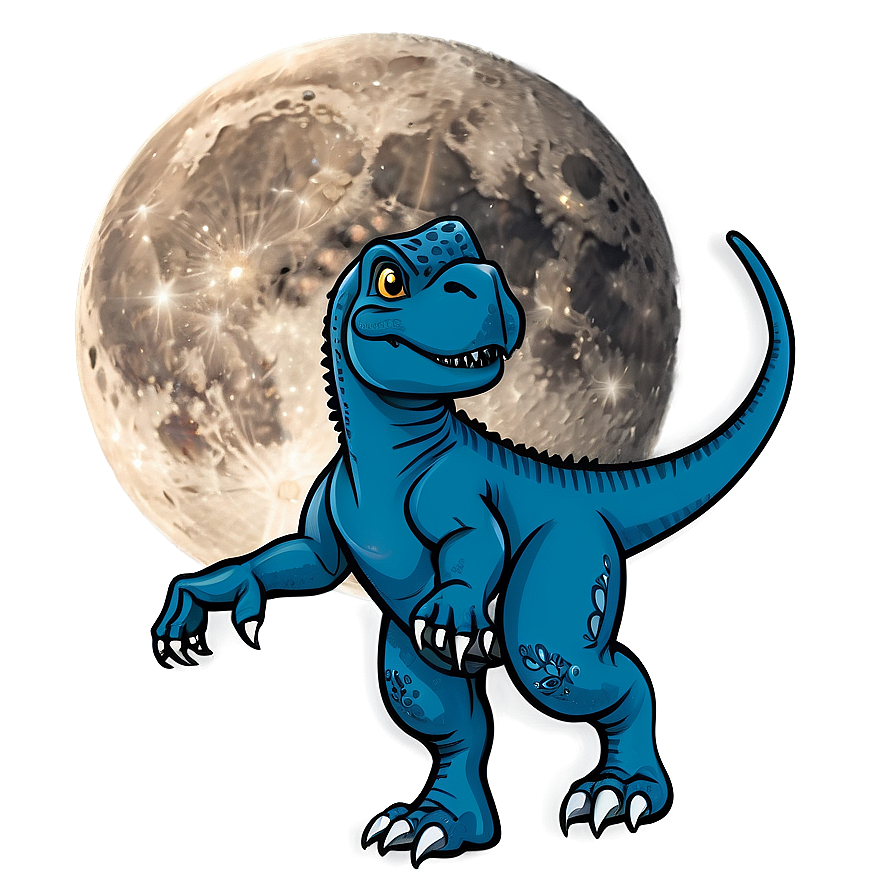 Dino And Moon Night Png 51 PNG Image