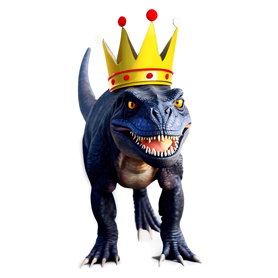 Dino Wearing Crown Png Bmj29 PNG Image