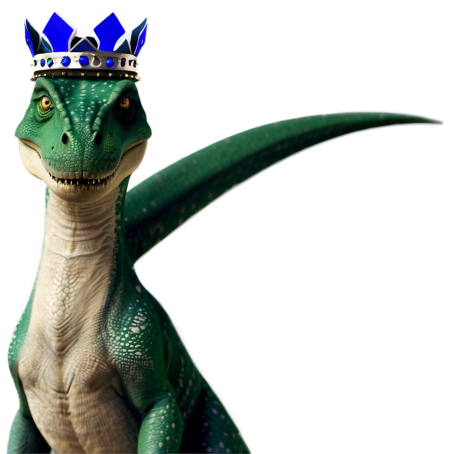 Dino Wearing Crown Png Stc52 PNG Image