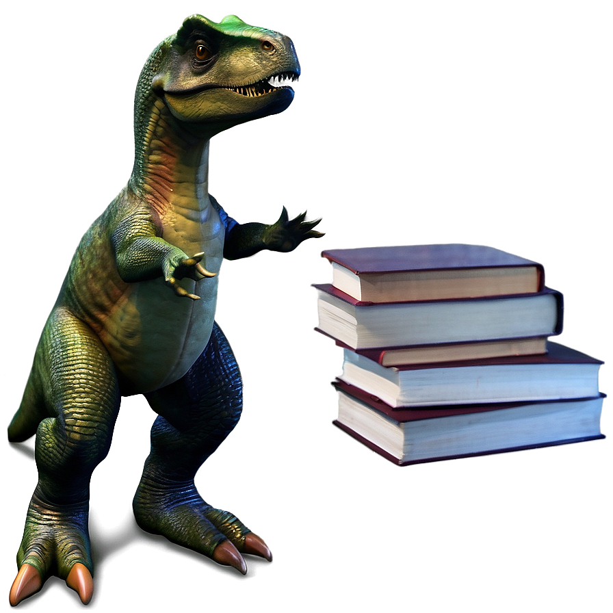 Dino With Book Png Gsl82 PNG Image