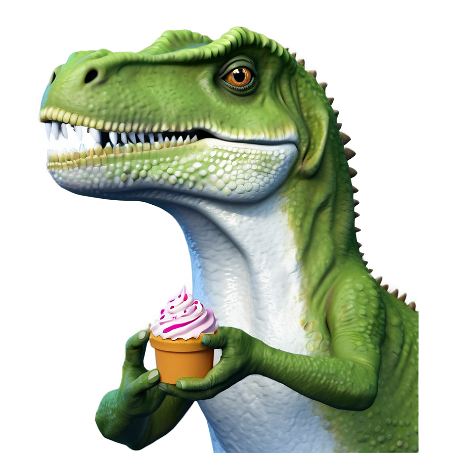 Dino With Ice Cream Png Mld PNG Image