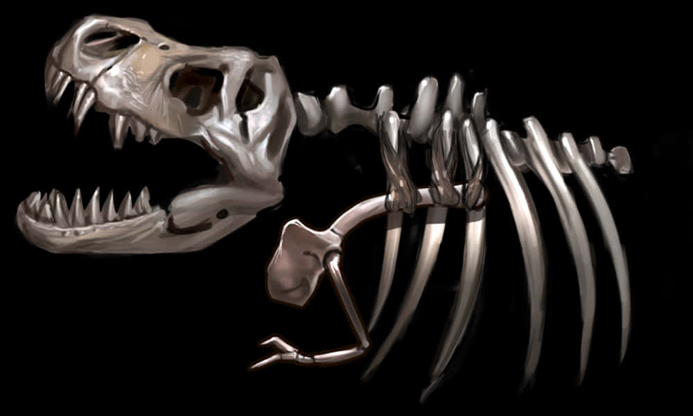 Dinosaur Skeleton Artistic Rendering PNG Image