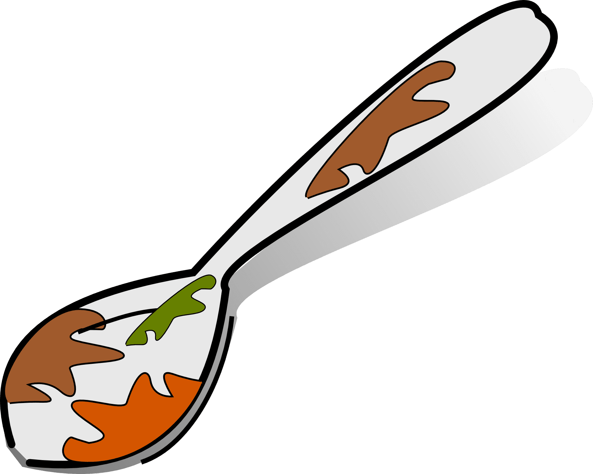 Dirty Spoon Cartoon Illustration PNG Image