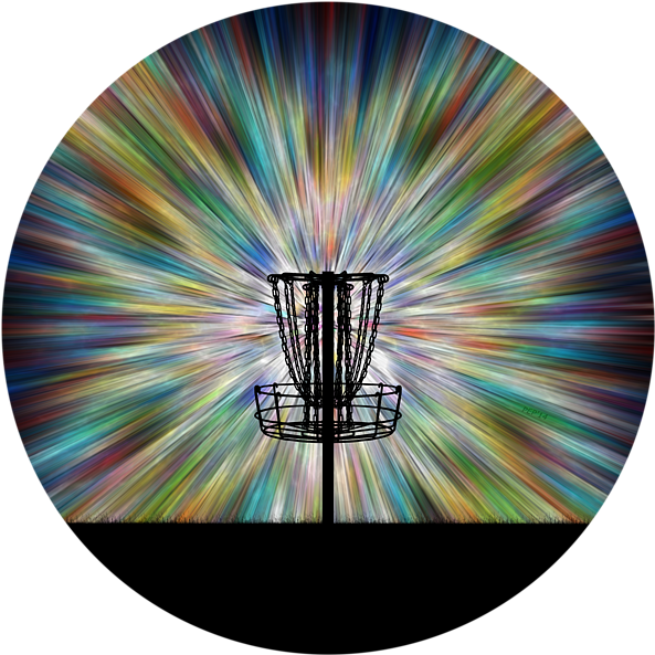 Disc Golf Basket Radiant Background PNG Image