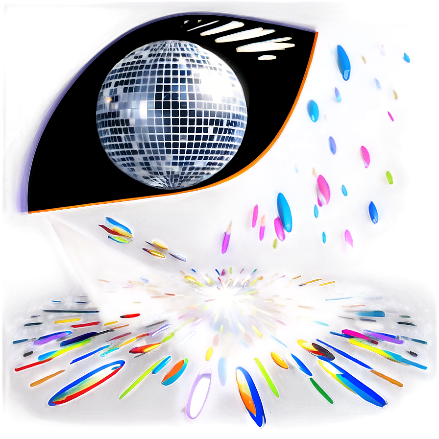 Disco Ball Eye Illustration PNG Image