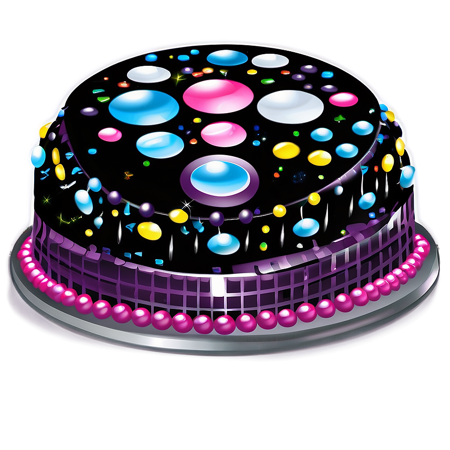 Disco Theme Birthday Cake Png Bvv PNG Image