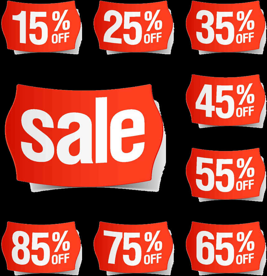 Discount Percentage Sale Tags Collection PNG Image