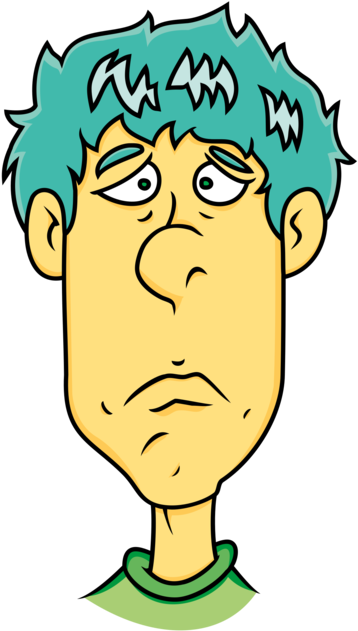 Disheartened Cartoon Character PNG Image