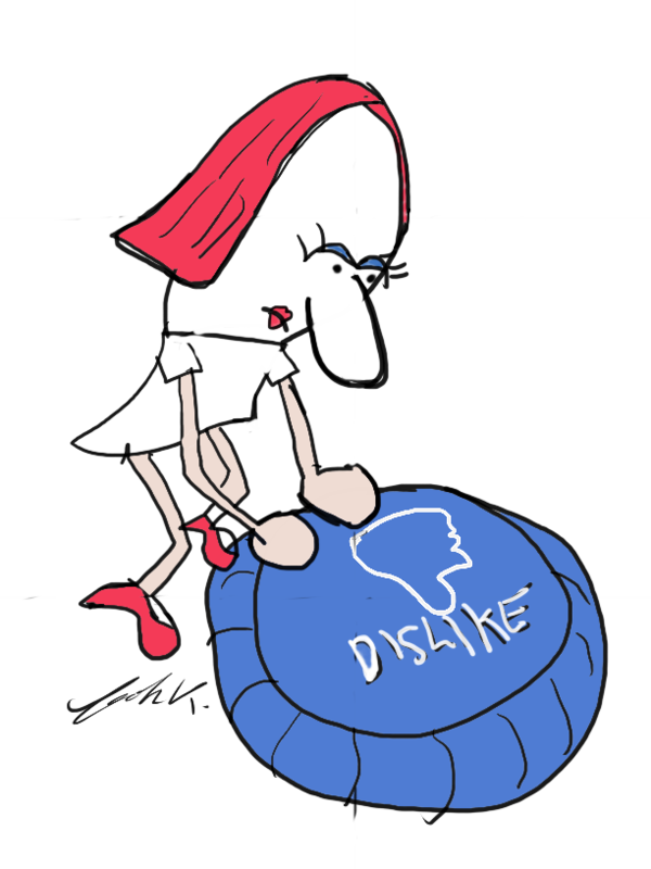 Dislike Button Cartoon Character PNG Image