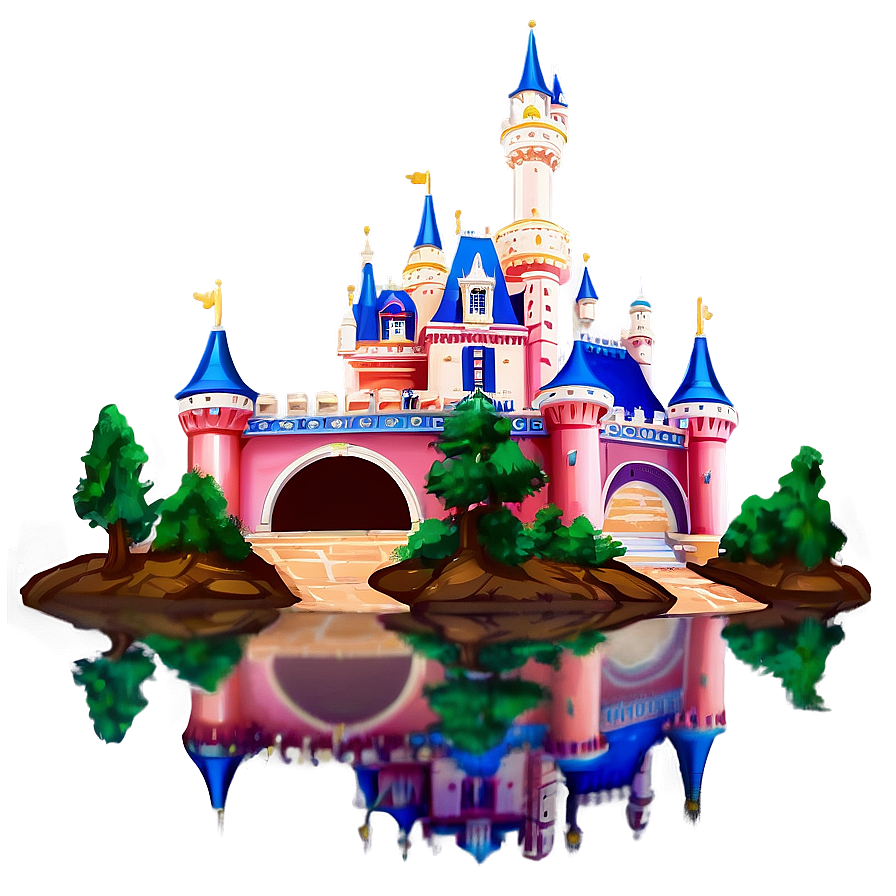 Disney Castle By The Lake Png Kal PNG Image