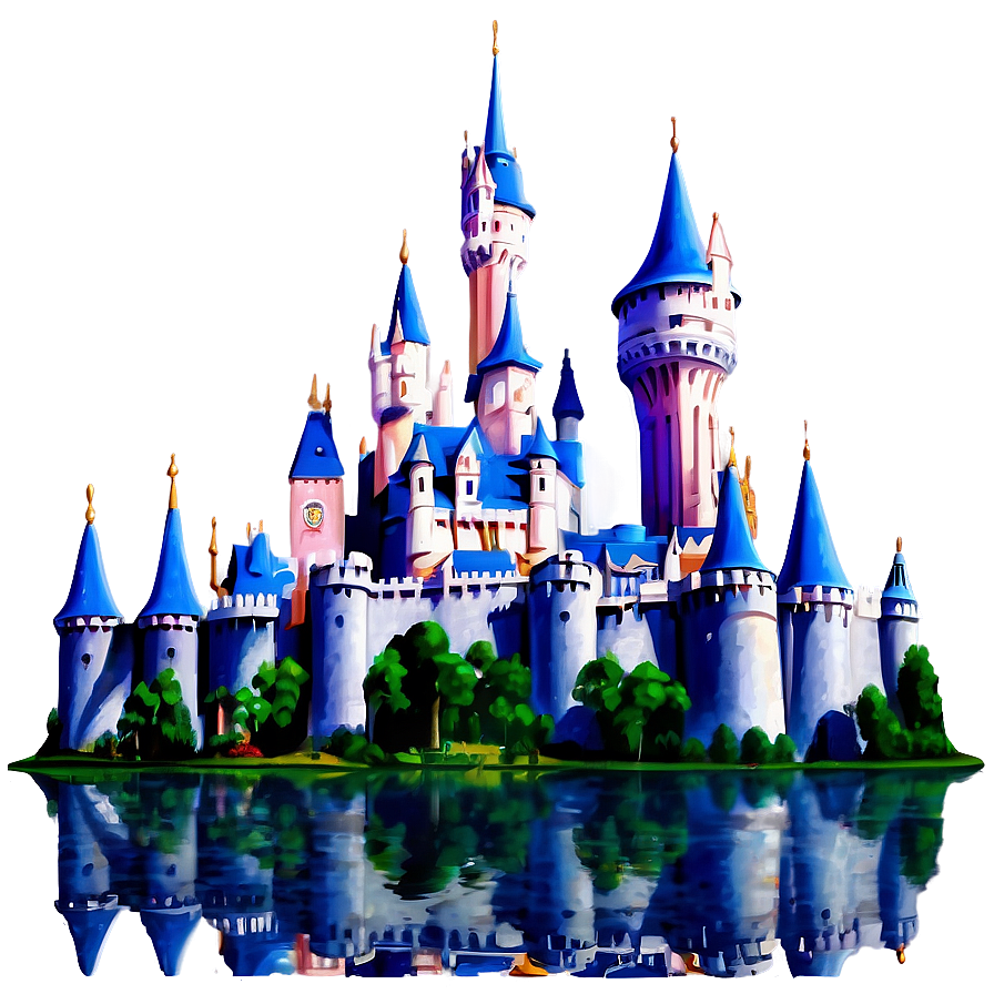 Disney Castle Reflection In Water Png 61 PNG Image