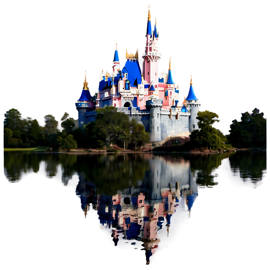 Disney Castle Reflection In Water Png Nke PNG Image