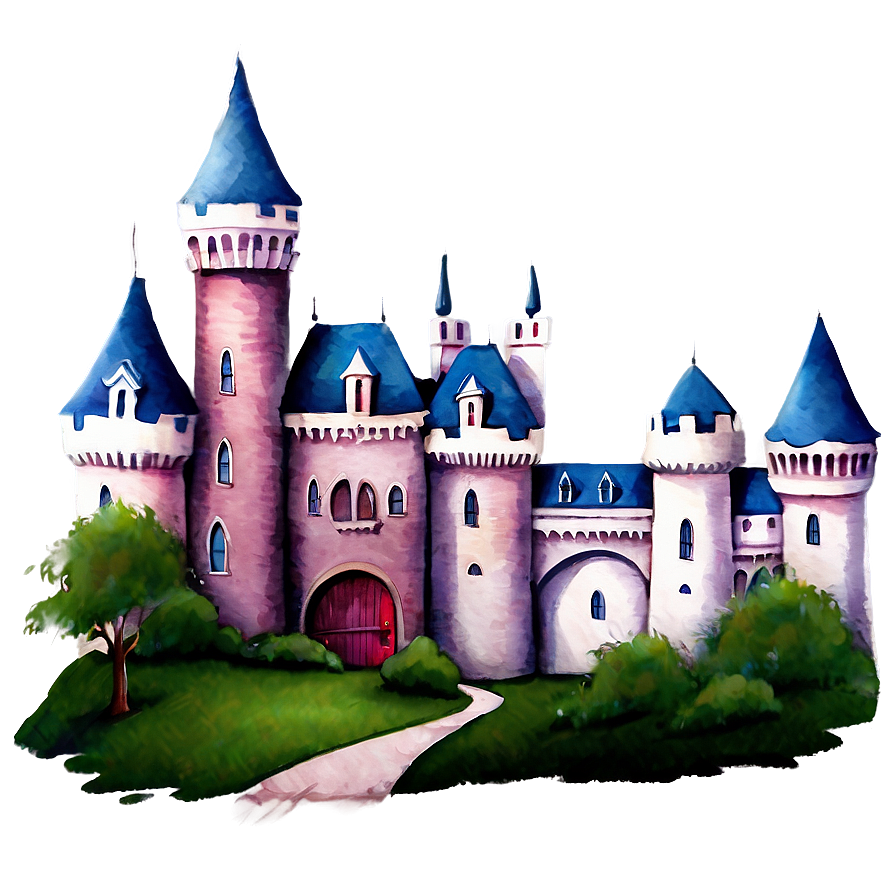 Disney Castle Watercolor Painting Png Rik98 PNG Image