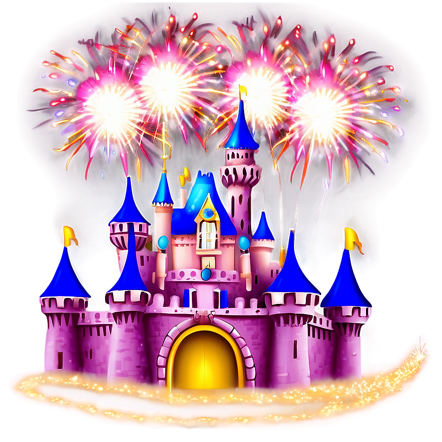 Disney Castle With Fireworks Png Fjo83 PNG Image