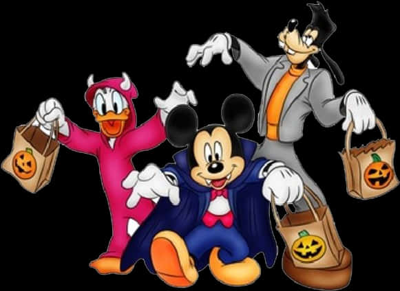 Disney Halloween Trio Celebration PNG Image