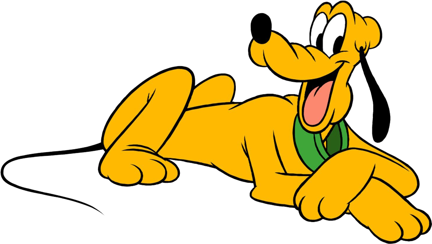 Disney Pluto Happy Lying Down PNG Image