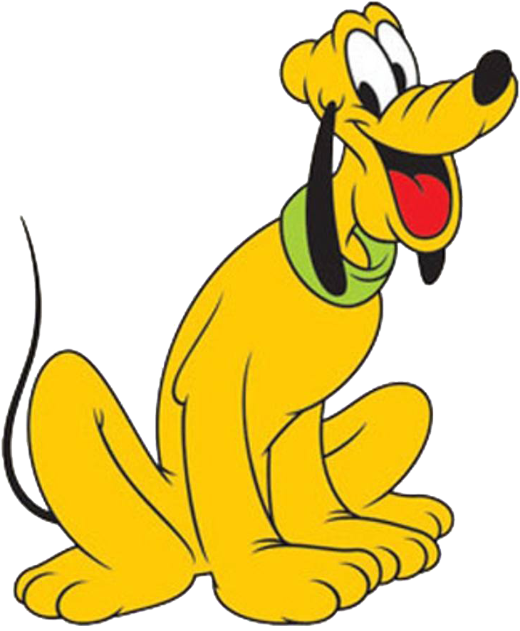 Disney Pluto Sitting Happy PNG Image