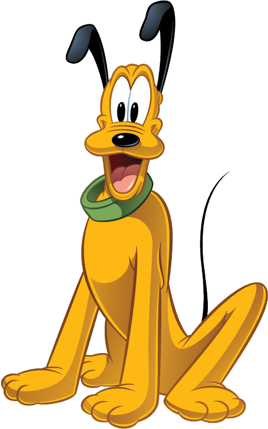 Disney Pluto Sitting Happy PNG Image