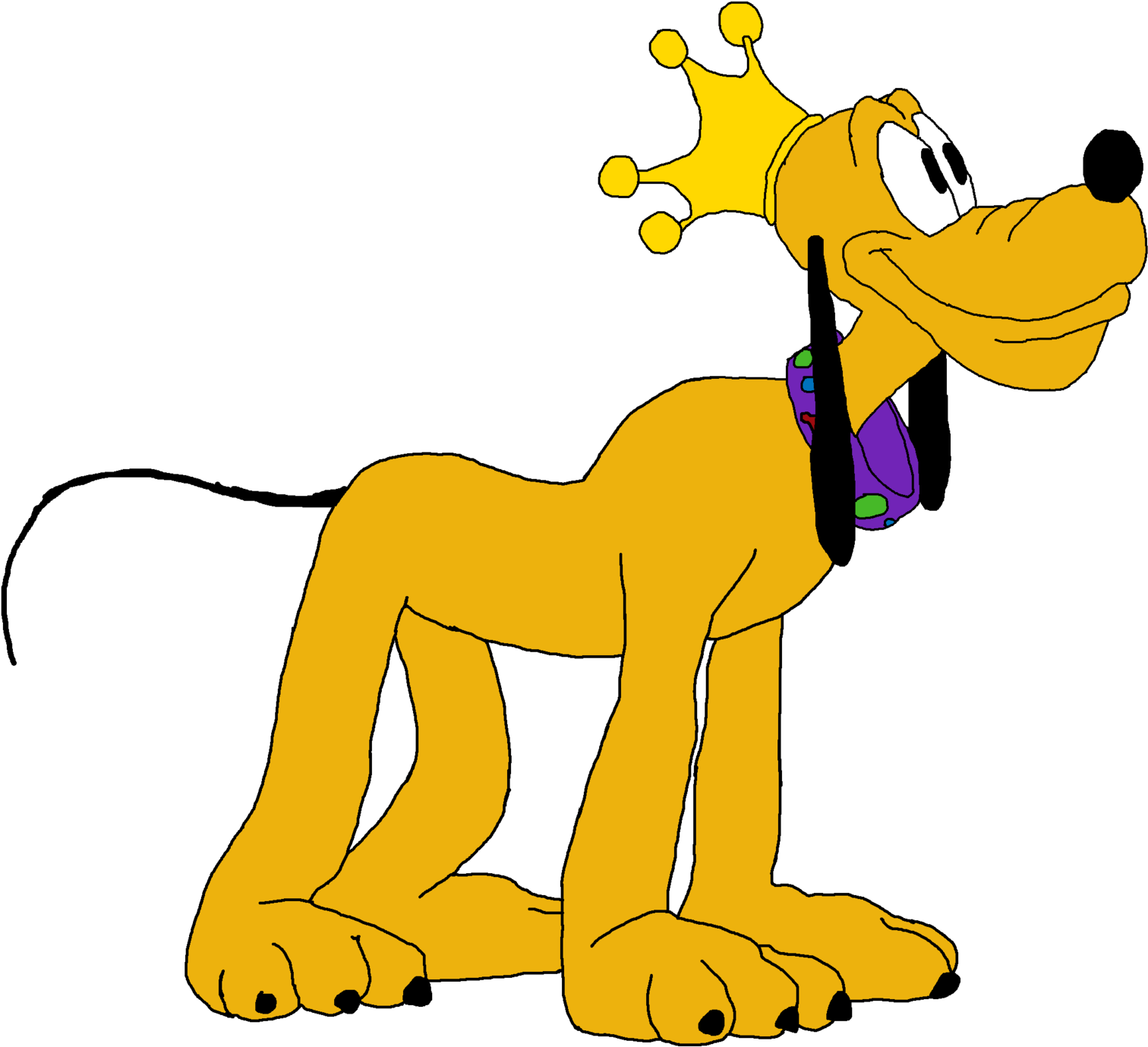 Disney Pluto Wearing Crown PNG Image