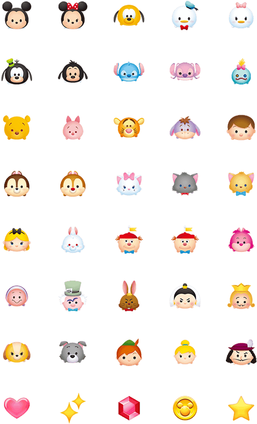 Disney Tsum Tsum Character Collection PNG Image