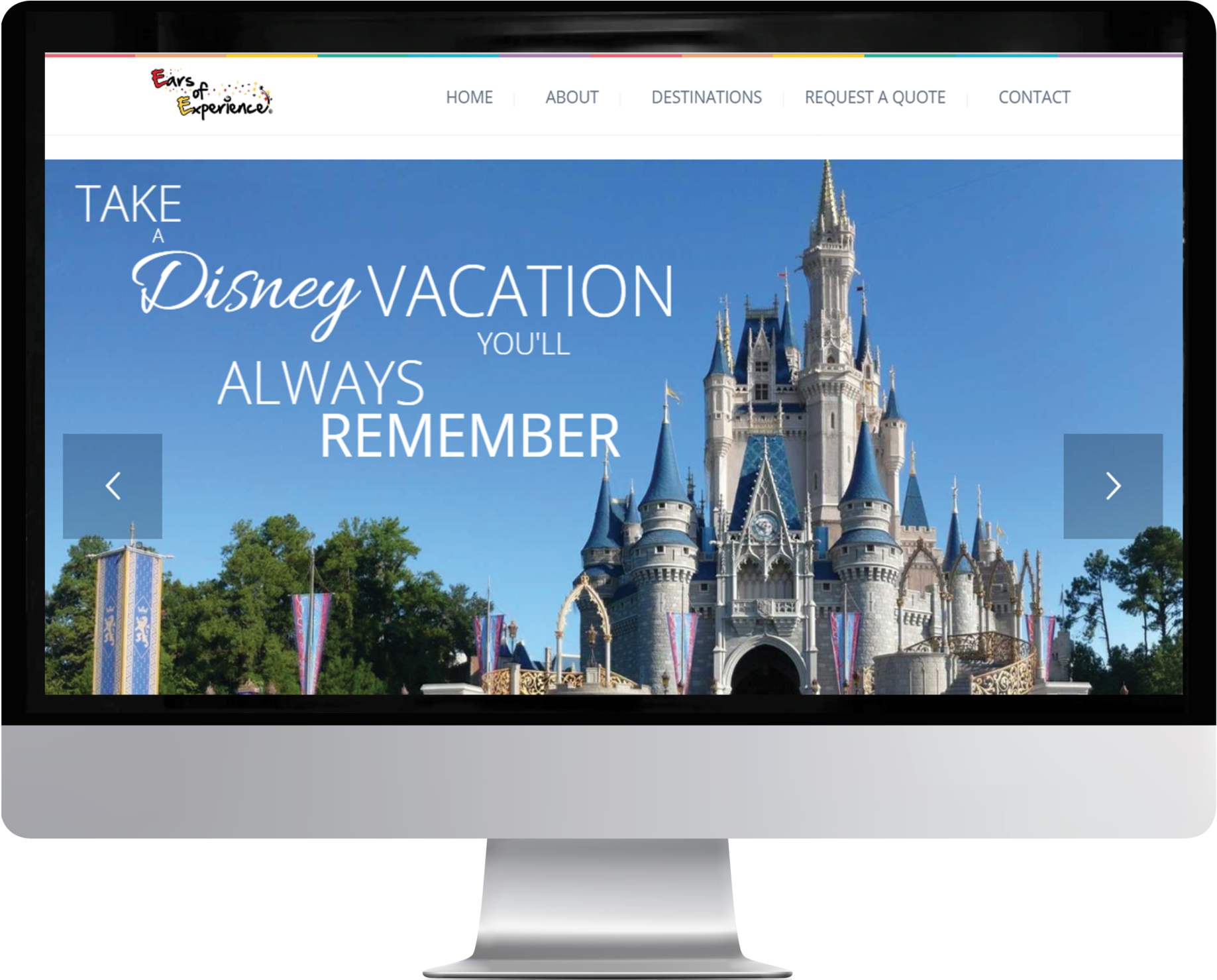 Disney Vacation Promotion Website Screenshot PNG Image