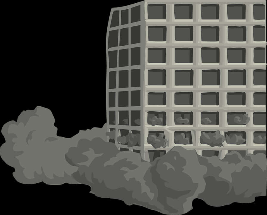 Distorted Building Illustration PNG Image